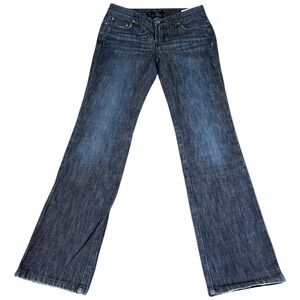 Hugo Boss Bootcut Jeans Mens 29x34 (30x32.5) Blue Denim Whiskering Dark Wash